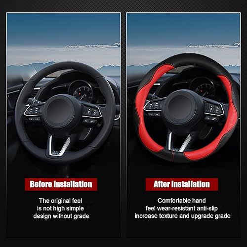 Miniatura 6 de Funda para volante, antideslizante, transpirable, cómoda, de piel sintética, accesorios de automóvil lindos para mujeres y niñas, protector