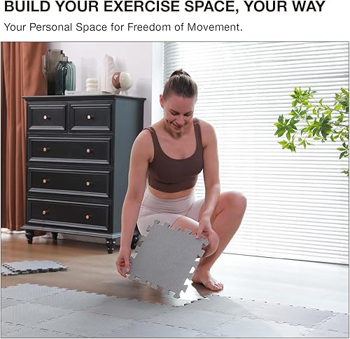 Miniatura 9 de AIRHOP Tapete de 18 azulejos para gimnasio, rompecabezas de espuma EVA, azulejos de espuma entrelazados de alta densidad para gimnasio en casa,