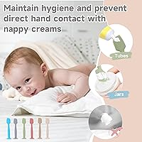 Vista 4 de Baby Diaper Cream Spatula Applicator 3 Pack Butt Paste Spatula Soft Silicone,Diaper Rash Cream Applicator, Baby Essentials Must Haves Newborn Stuff