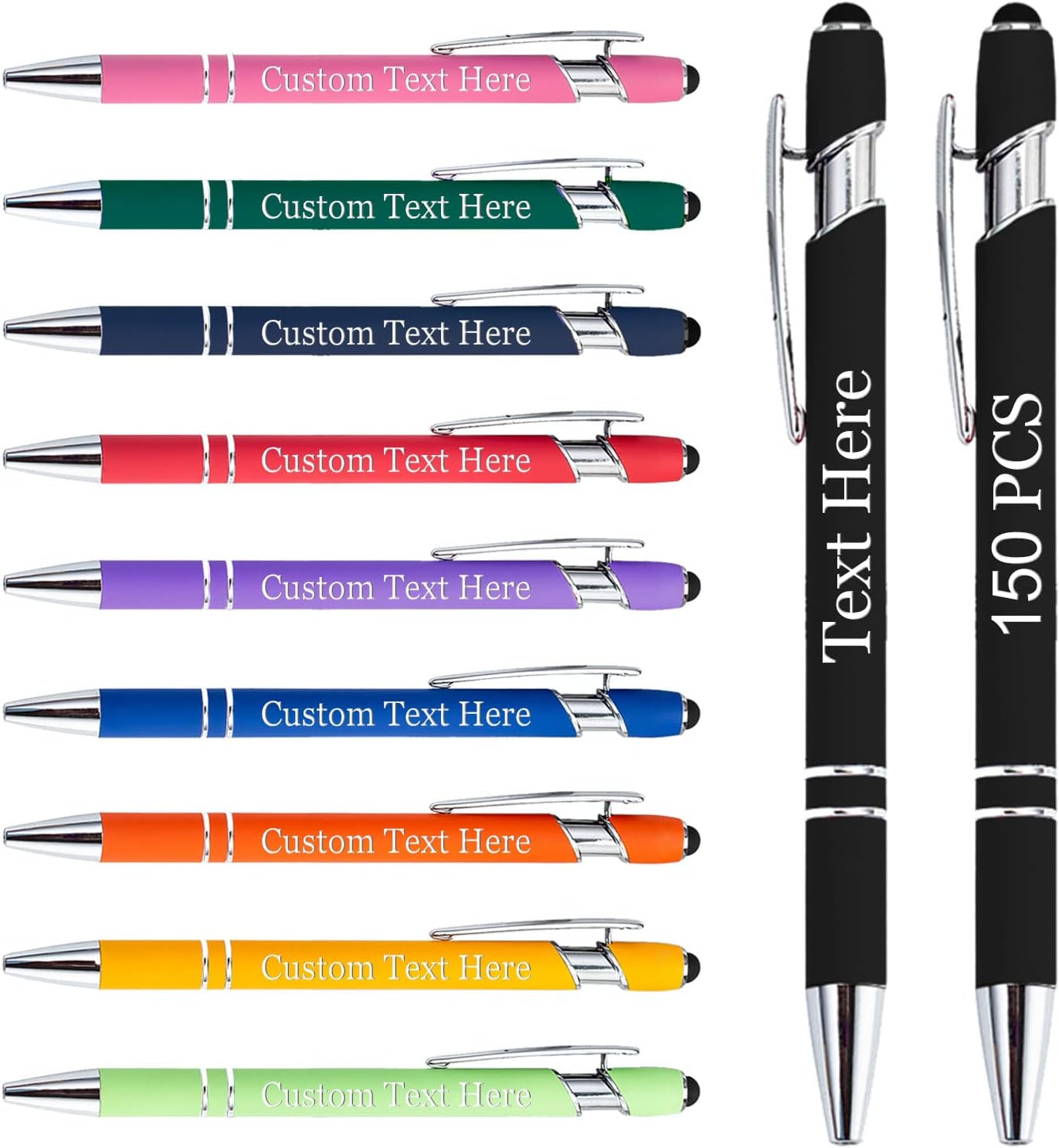 Personalized Pens in Bulk 30 Custom Pens with Name Text Message Customized Pens with Stylus Tip Engraved Ballpoint Pens for Business Party Wedding Birthday
