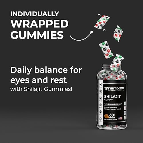 Miniatura 8 de Gomitas Shilajit  Sabor Tamarindo  60 unidades  Apoya la energía, la resistencia y la vitalidad  Vegana, sin gelatina, sin gluten, sin OMG  60