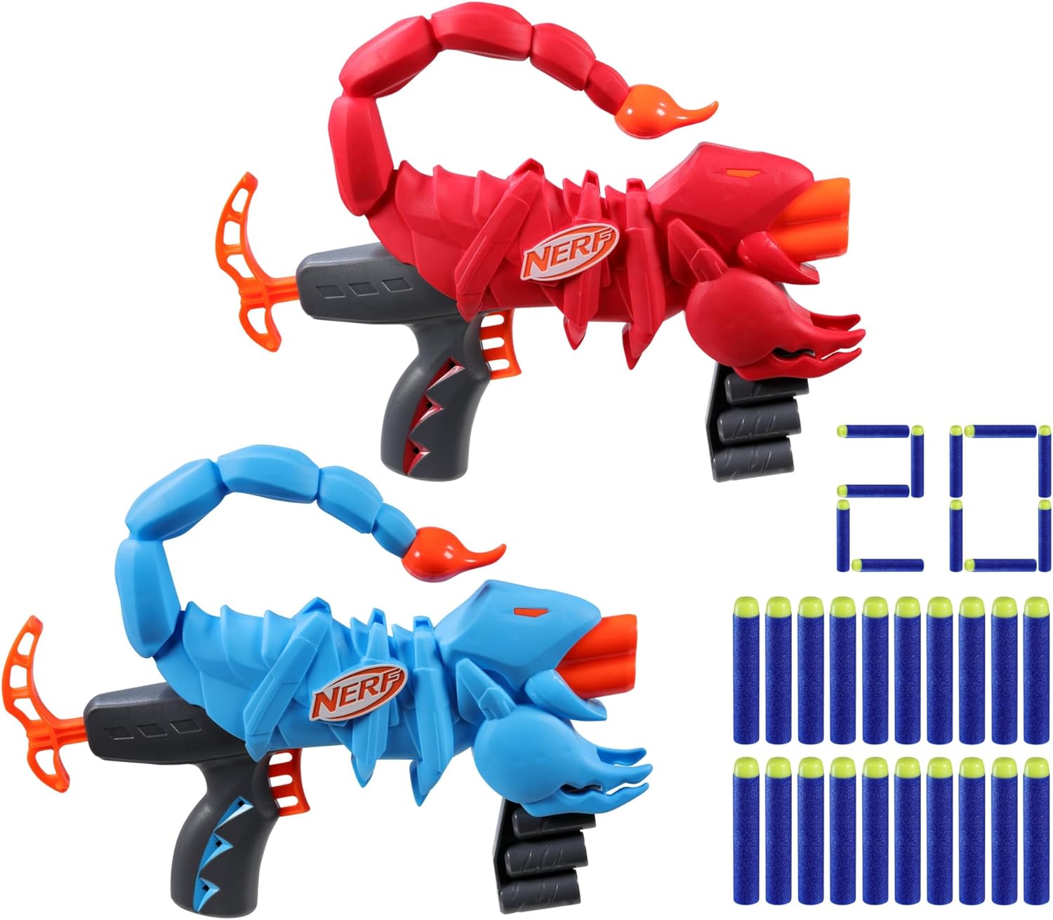 Wild Venompack, Includes 2 Easy Play Nerf Blasters, Scorpion Designs, 20 Nerf Elite Darts, Snake Toys, Ages 6+ (Amazon Exclusive) Scorpion (2-pack)