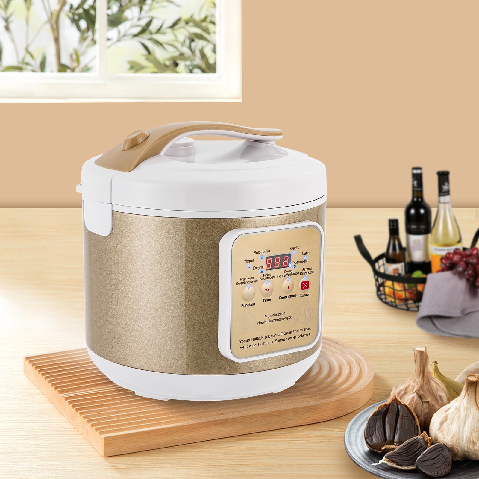 Fermentatore di aglio nero, 6 l, scatola di fermentazione automatica intelligente con controllo del tempo e della temperatura, per yogurt, riso dolce bianco