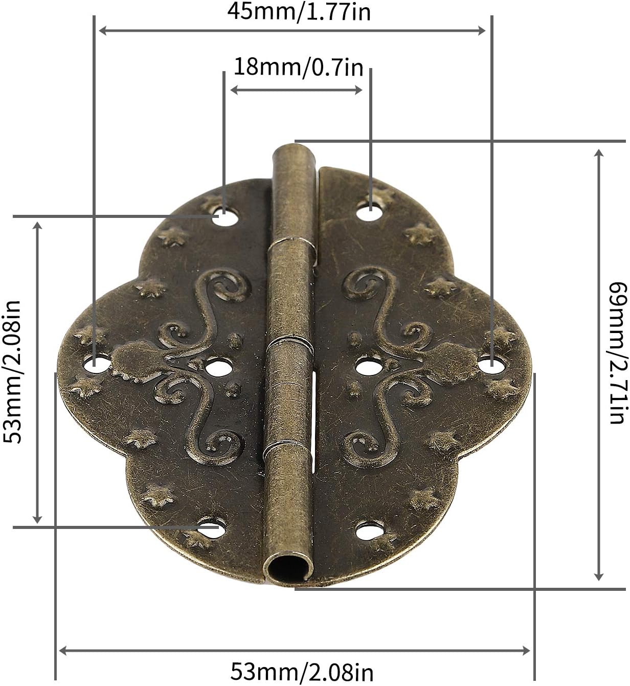 New Deal GTHER 4PCS 69x53mm Antique Retro Hinges with Screws for Cabinet Door Cupboard Jewelry Box Gift Wood Box Wooden Furniture, Bronze 50% Off Discount GTHER 4PCS 69x53mm Antique Retro Hinges with Screws for Cabinet Door Cupboard Jewelry Box Gift Wood Box Wooden Furniture, Bronze