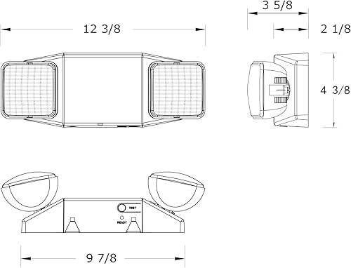 Miniatura 5 de LIT-PaTH Accesorios de iluminación LED de emergencia con 2 cabezales LED y baterías de respaldo, luz de salida estándar de EE. UU., calificada por