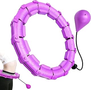 Smart Weighted Hula Hoop for adults Exercise, Fitness Hula Hoops for Weight Loss, Detachable and Size Adjustable Infinity Hoola Hoop with Auto Rotation for Thin Waist Weight Loss Exercise