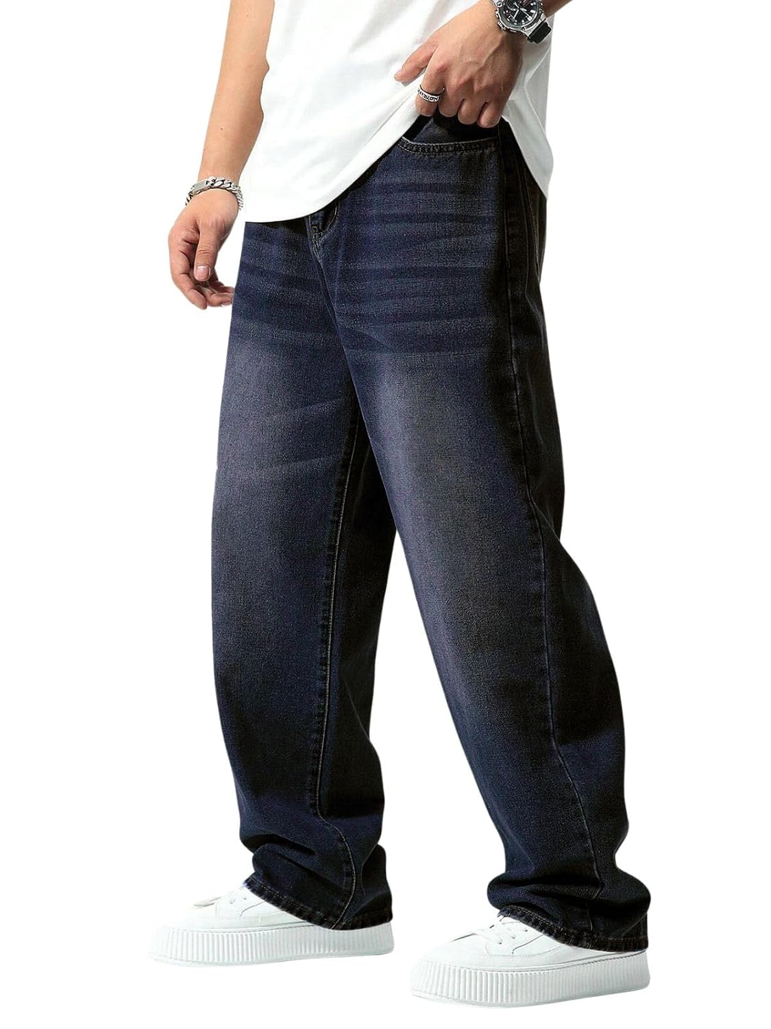 GRECIILOOKS Men Jeans Pants | Denim Jens | Baggy Sty for Man | Regular Fit’s | Mid RiseLoose Fit & Stylish Jeans for Men’s