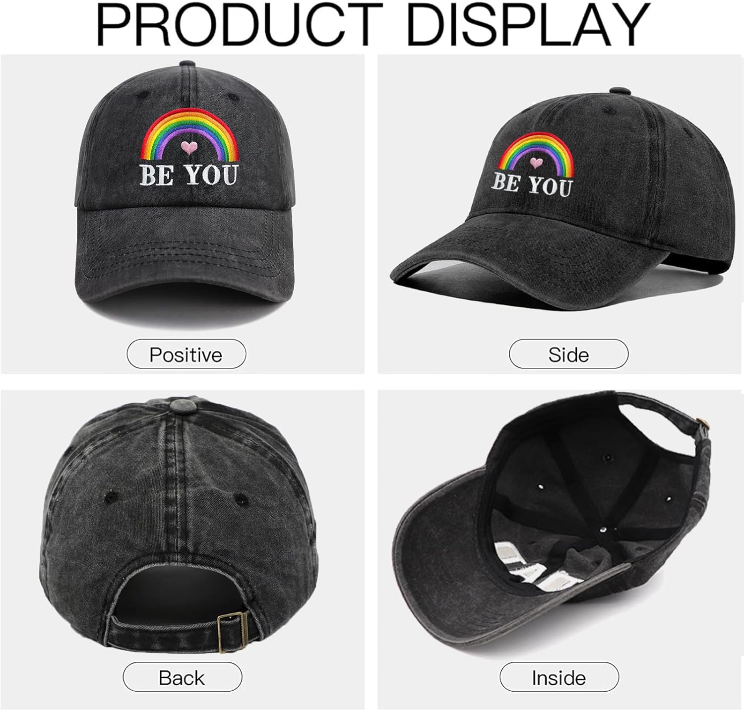 Embroidered LGBT Hat Rainbow Pride Hat for Men Women, Funny Adjustable Gay Hat LGBT Baseball Cap Dad Hat Pride Accessories - Image 4