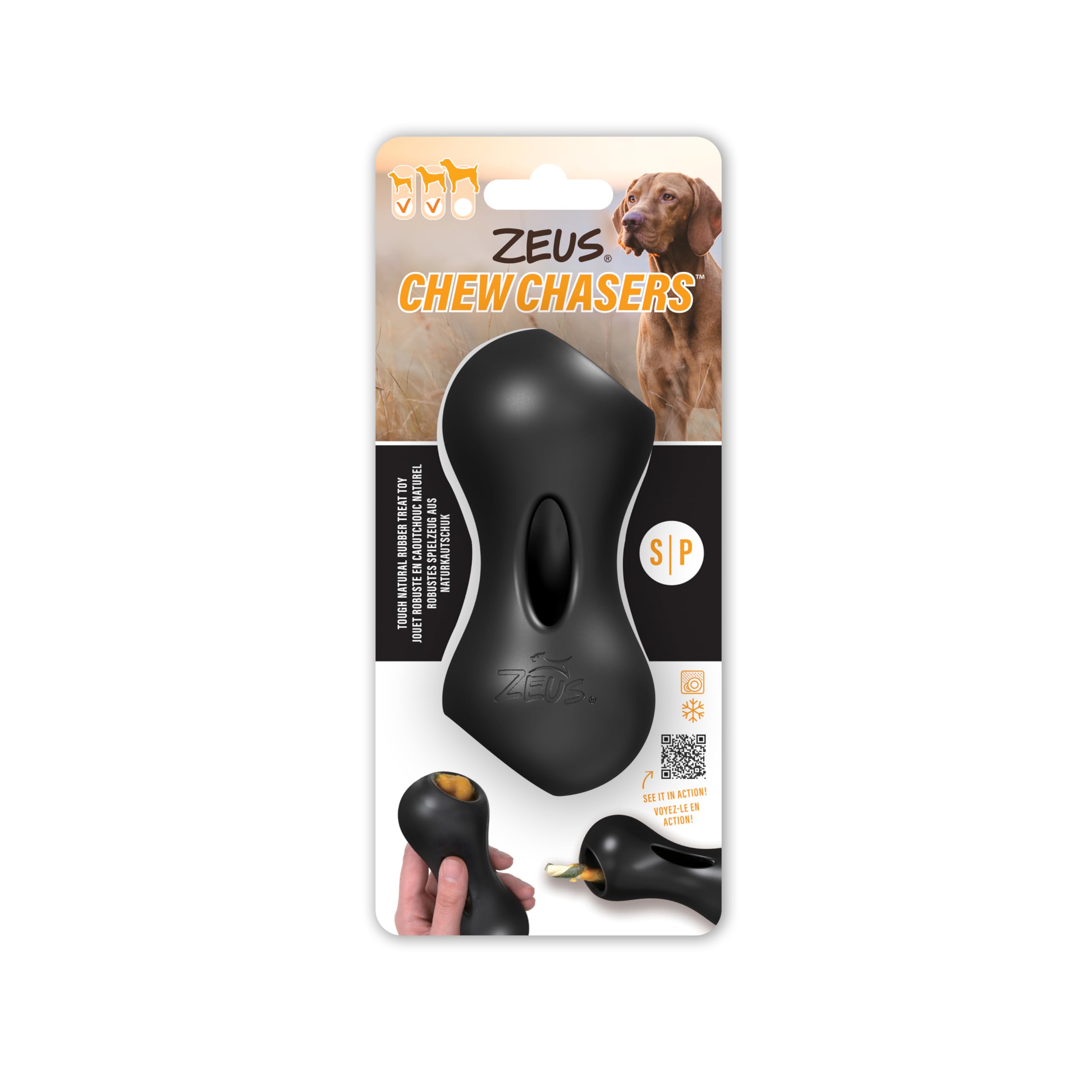 Zeus Chew Chasers Treat Peanut Black 11cm, Small