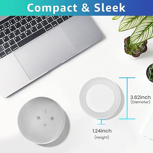 Miniatura 6 de Soporte para Echo Dot 4ª/5ª generación, soporte de mesa con guía de luz, efecto de luz mejorado, accesorios Dot 4/5 que ahorran espacio con gestión