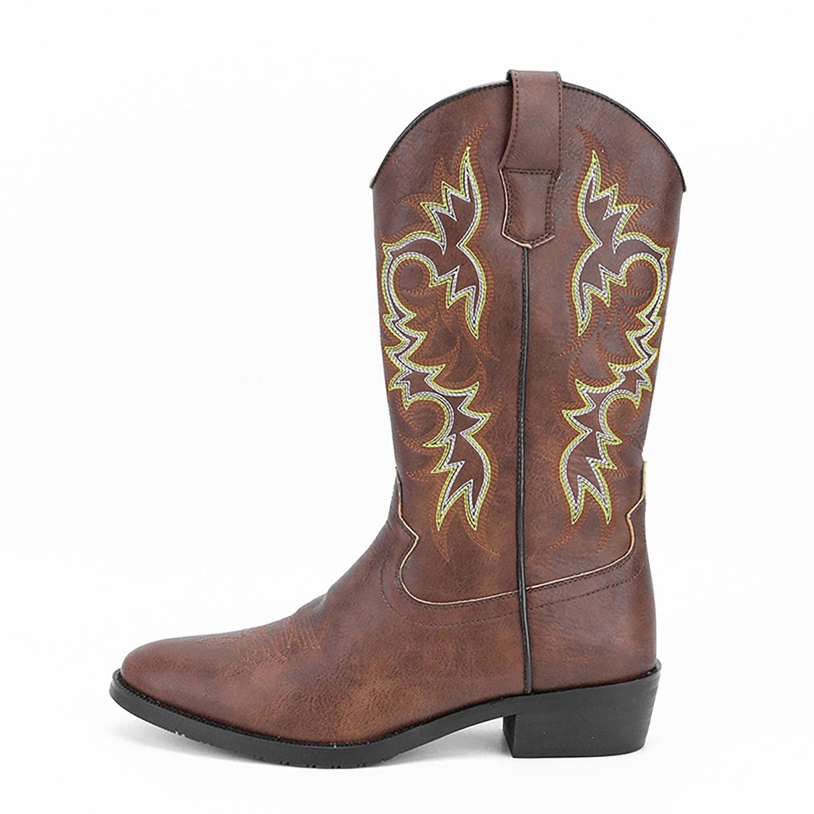 Kowbojskie buty dla mężczyzn szpiczasty nosek postarzane buty robocze haftowane buty zachodnie tradycyjne buty wiejskie