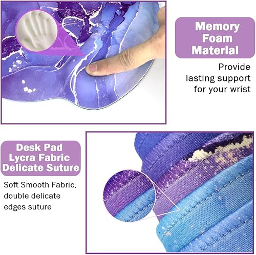 Miniatura 4 de Set de Reposamuñecas para Mouse de Juego 4 en 1, Alfombrilla de Escritorio + Alfombrilla de Mouse con Reposamuñecas + Reposamuñecas para Teclado + 4
