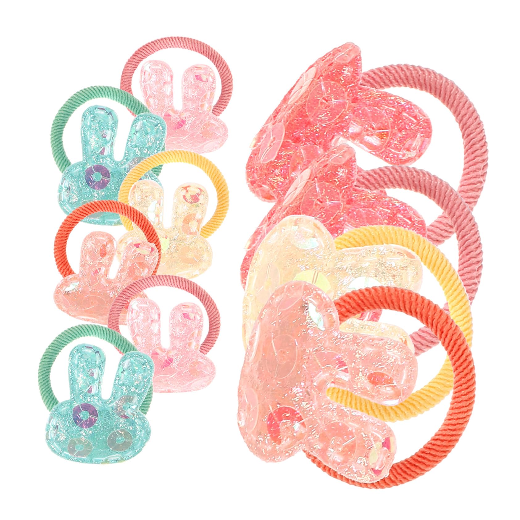CORHAD 10Pcs Cute Rabbit Dog Hair Ties Elastic Rubber Bands for Pet Grooming Stylish Accessories for Pet Fashion Parties Birthdays and Holidays