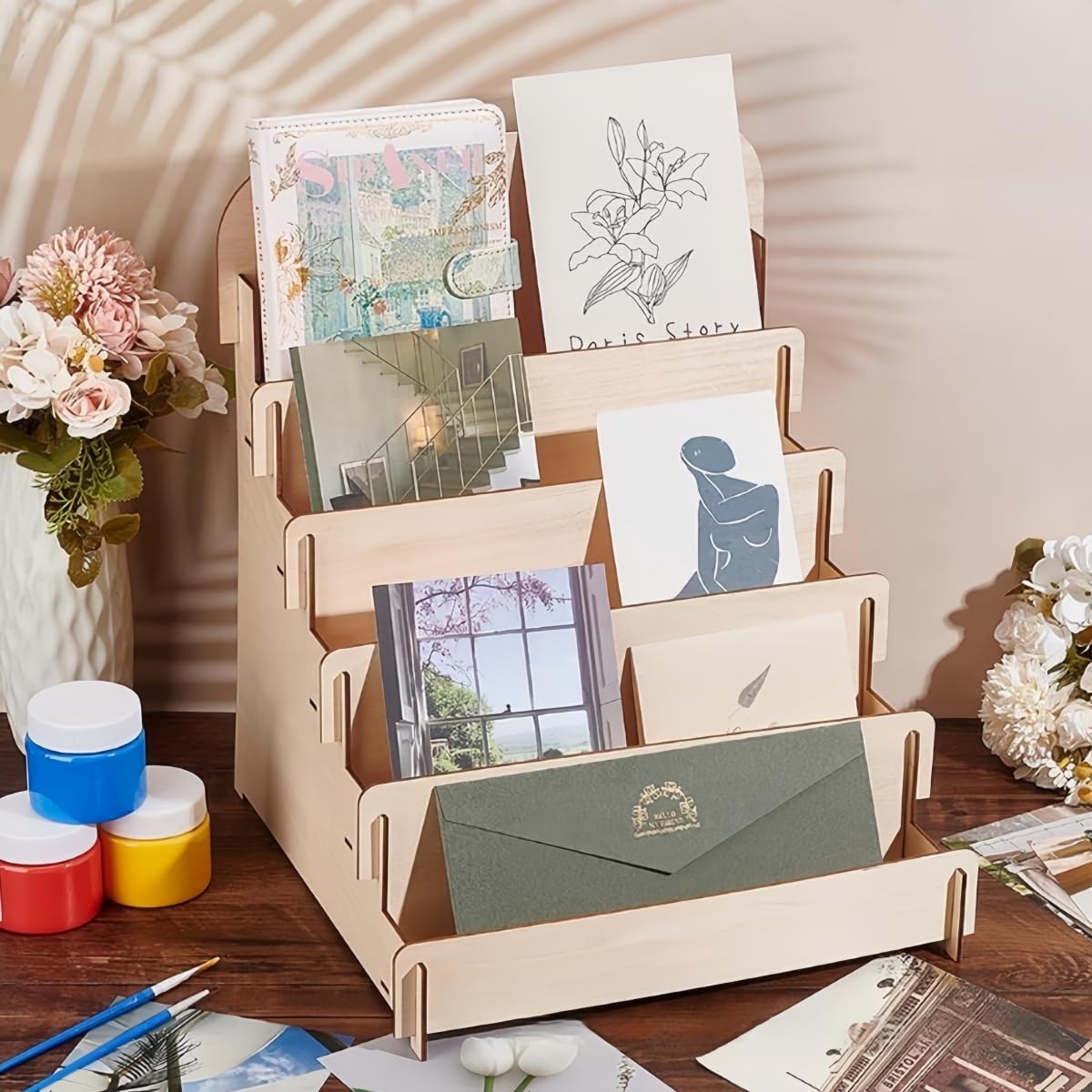 Amazon.co.jp: GUIXIAOGUO 展示台 ひな壇陳列棚 木製 4/5段