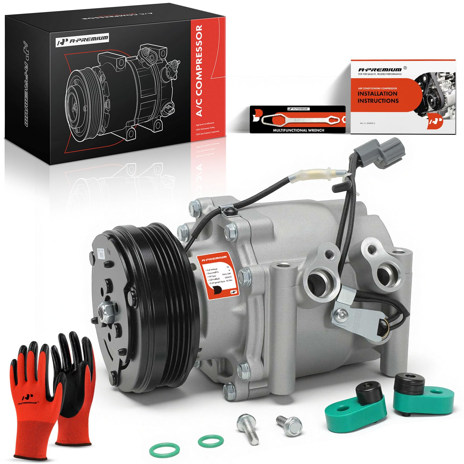 Photo 1 of A-Premium A/C Compressor with Clutch Compatible with Honda Civic 1.5L 1.6L 1994-2000, Civic del Sol 1994-1995, CR-V 2.0L 1997-2001, Only for TRS090 S-anden Compressor Type