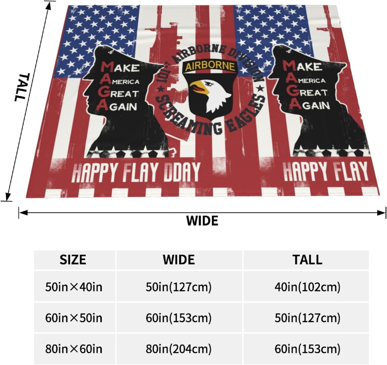 101st Airborne Division Throw Blanket for Couch Sofa Or Bed Throw Soft Fuzzy Plush Blanket