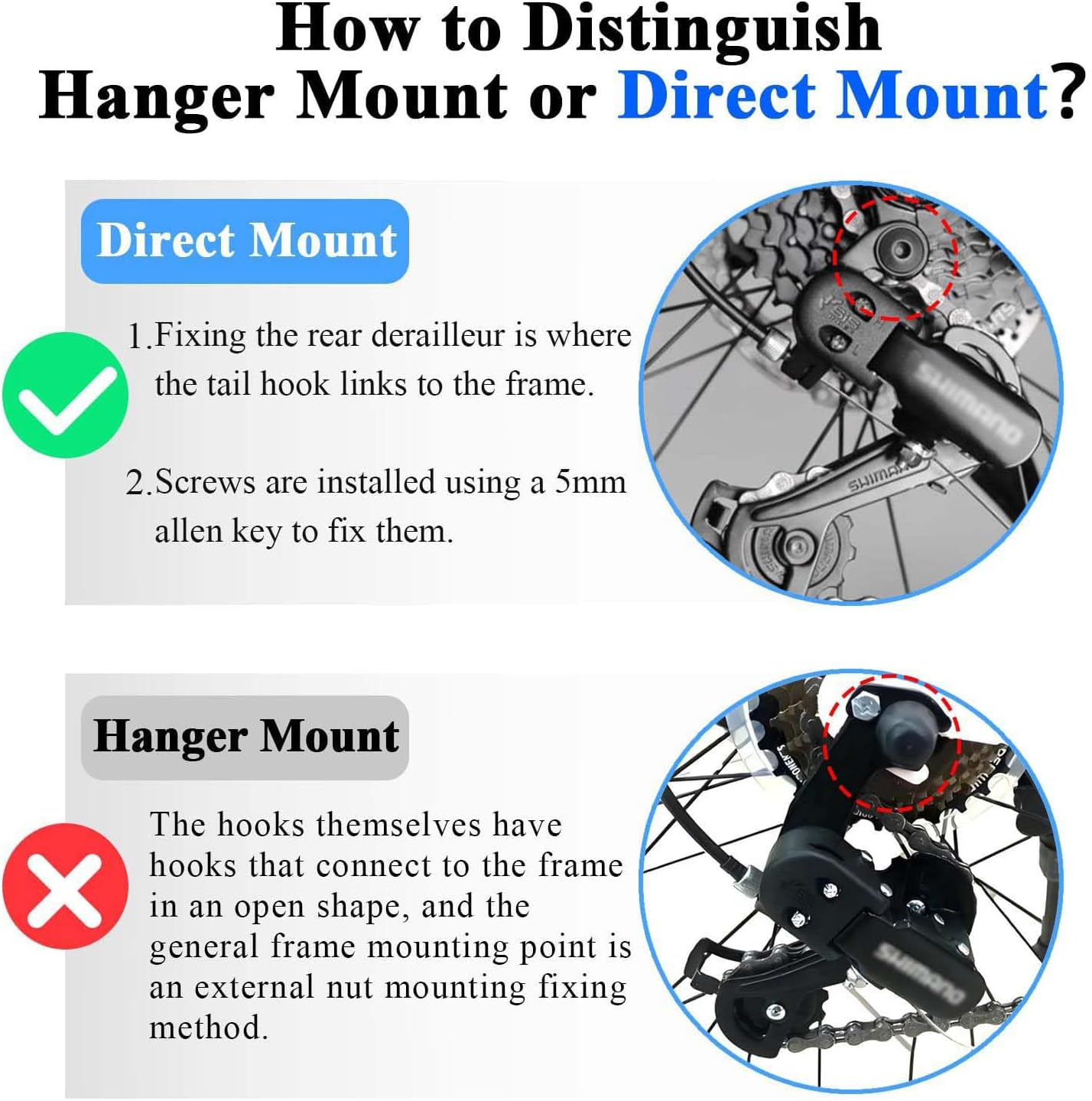 RD-TZ31-GS 6/7 Speed Rear Derailleur with Direct Mount, Medium Cage, for Mountain Bike