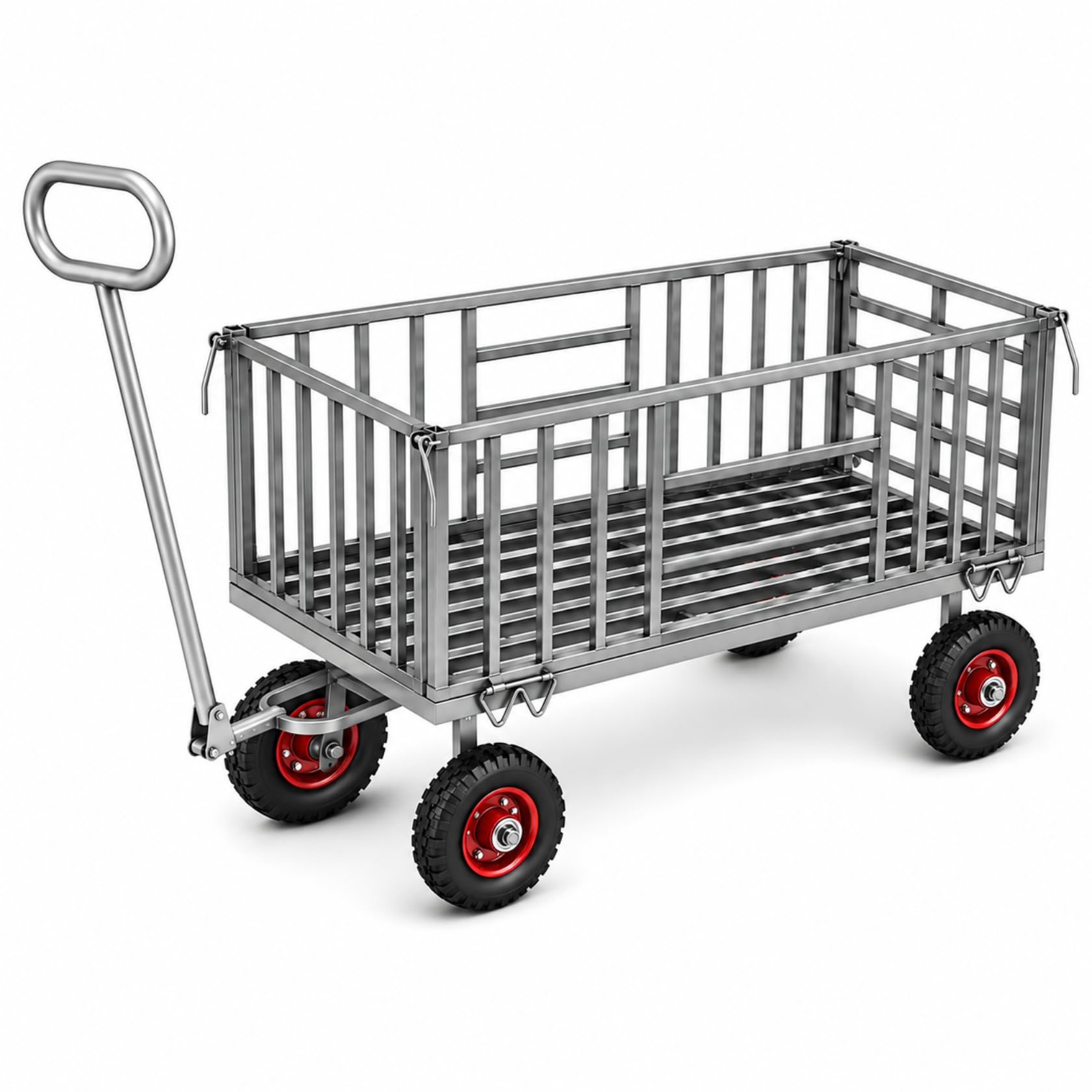 ecofynd Heavy Duty Metal Dump Cart Trolley for Material Handling, Rolling Utility Wagon for Flower Pots, Planters, Garden Supplies, Patio, Lawn, Yard, Outdoor Gardening & Landscaping (TROLLY001-GRY)-image-20