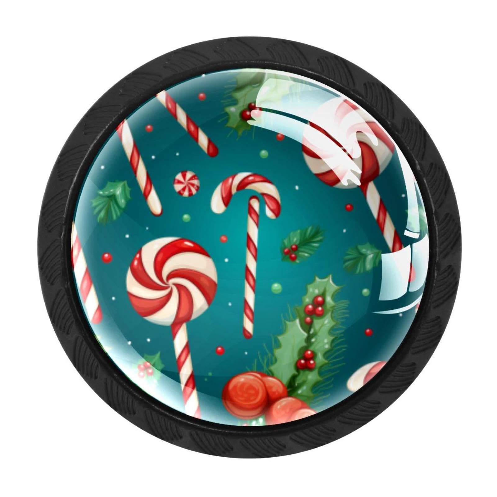 Chenzzzz Multicolored 10 4 Pieces Christmas Crutch Drawer Knobs, 35Mm Black Cabinet Knobs, Drawer Pulls And Knobs, Dresser Drawer Knobs, Cabinet Hardware Kitchen Cabinet Knobs