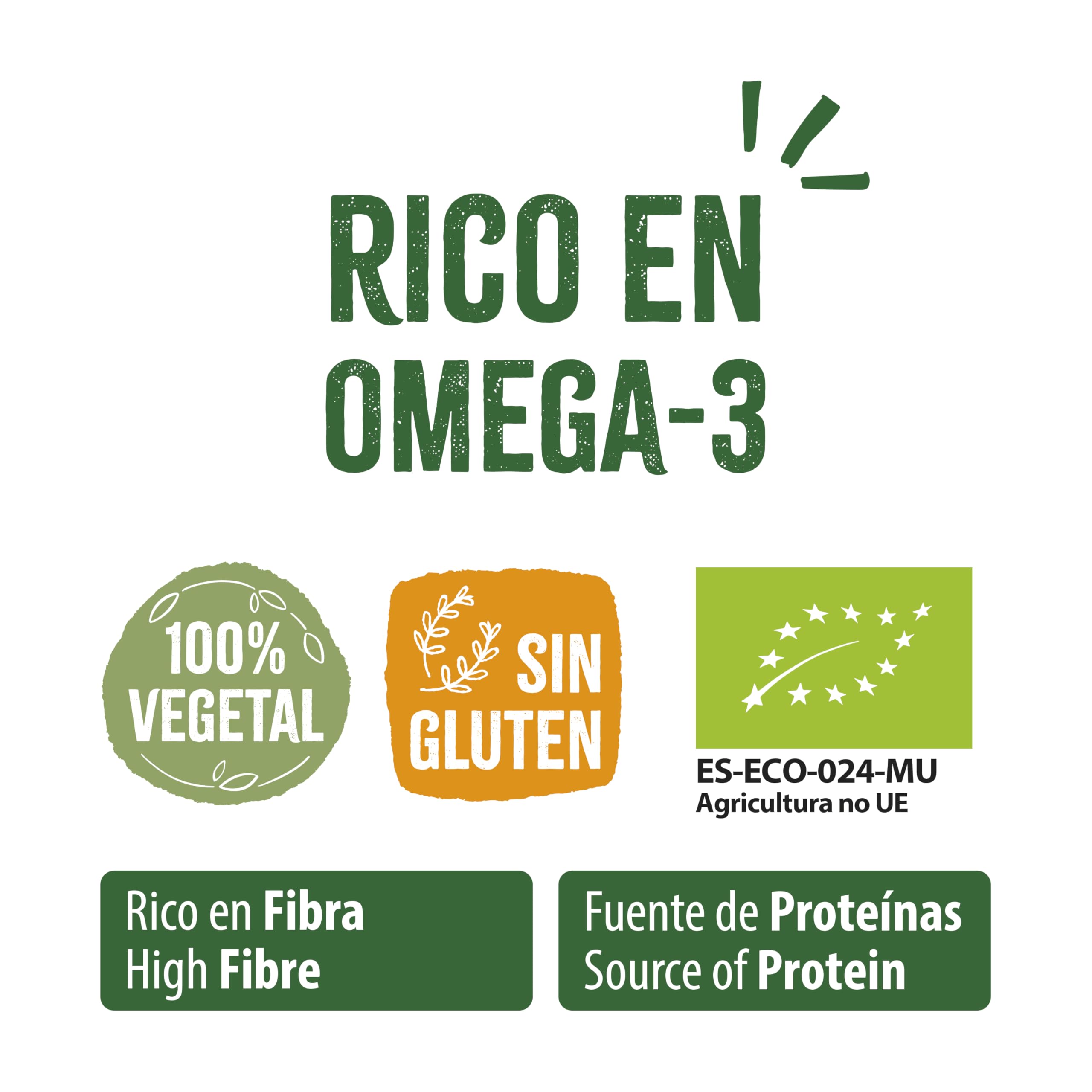 NaturGreen Lino Dorado Bio 500g | Alto en Fibra y Proteína | Fuente de Omega-3 | Sin Azúcares Añadidos | Superalimento Ecológico | Ideal para Dietas Veganas y Saludables