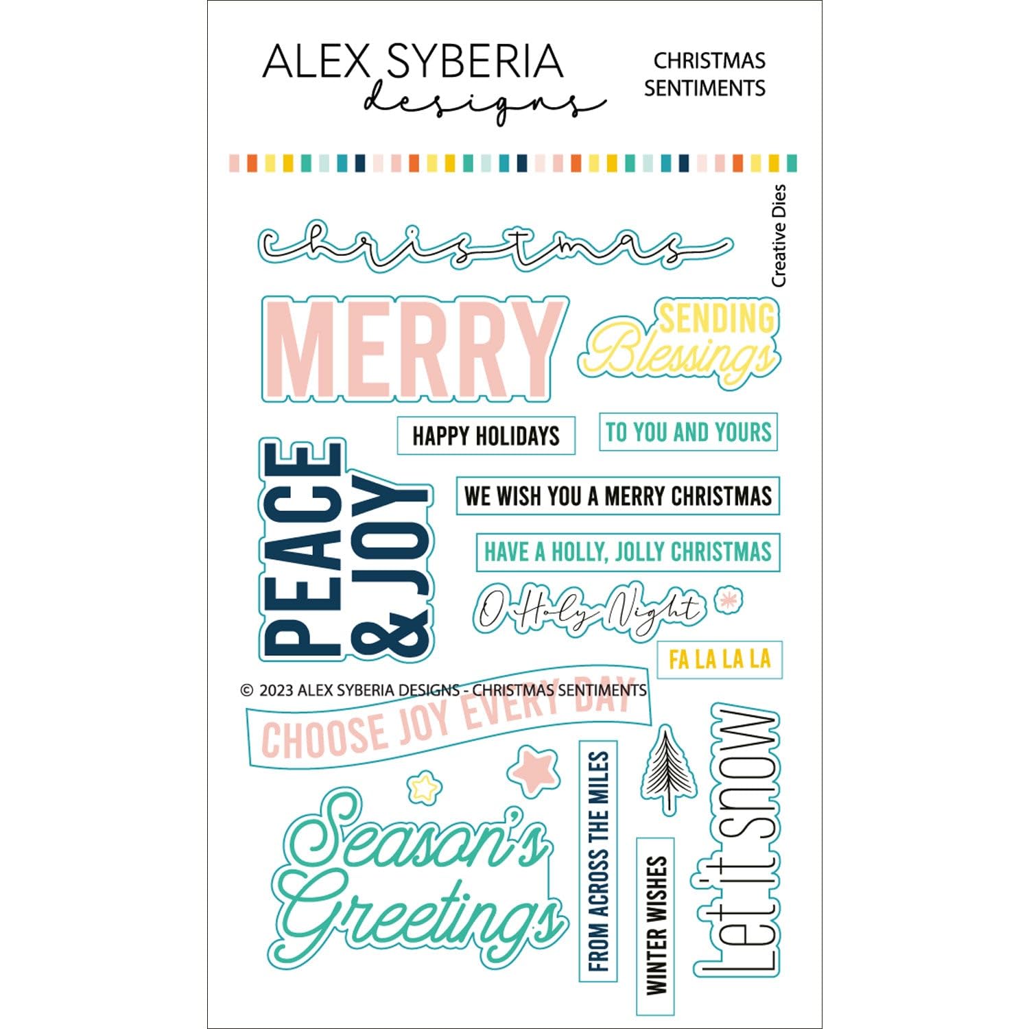 Alex Syberia Designs Christmas Sentiments Die Set, White