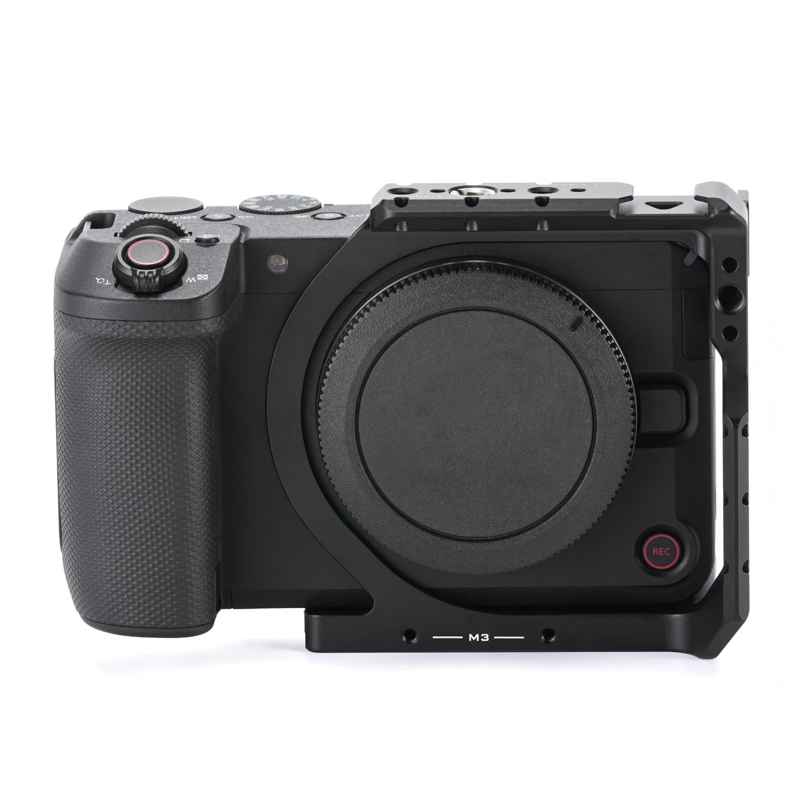 Tilta Gabbia R6 V, Mezza Gabbia per Fotocamera Compatibile con R6 V con Filettature 1/4"-20, 3/8"-16, Guida NATO, Attacco Cold Shoe - Nero TA-T102-HCC-B