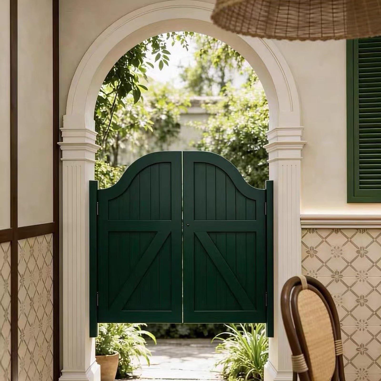 Porte battante double, porte Saloon en bois porte pivotante avec charnière | Portes Battantes 70-150cm large, Porte de Séparation pour intérieur couloir cuisine café bar(Noir,W110 x H90cm)