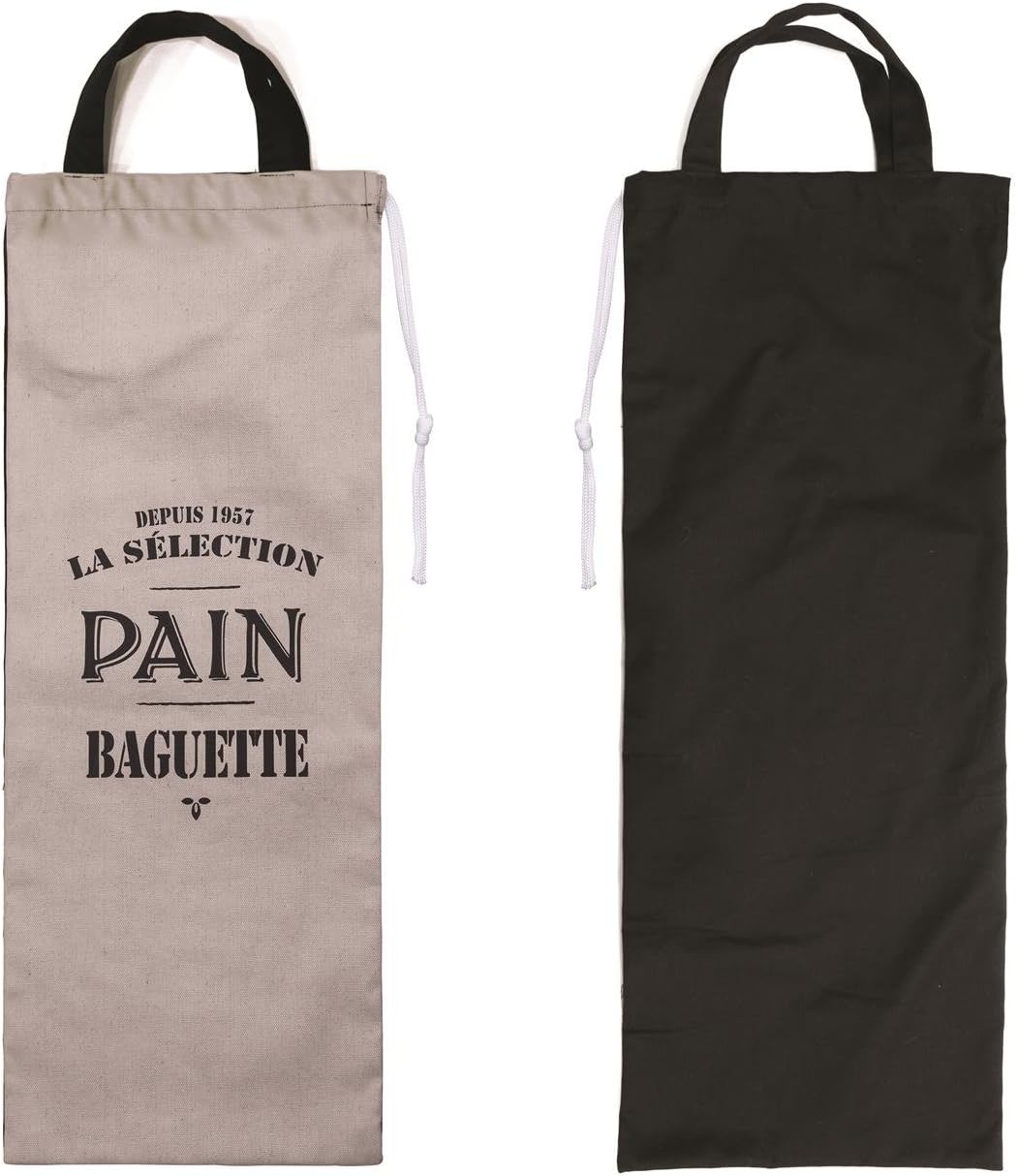 Promobo – Bolsa a Pan Estampado Vintage Décor Bistrot Doble Cara Beige Caqui