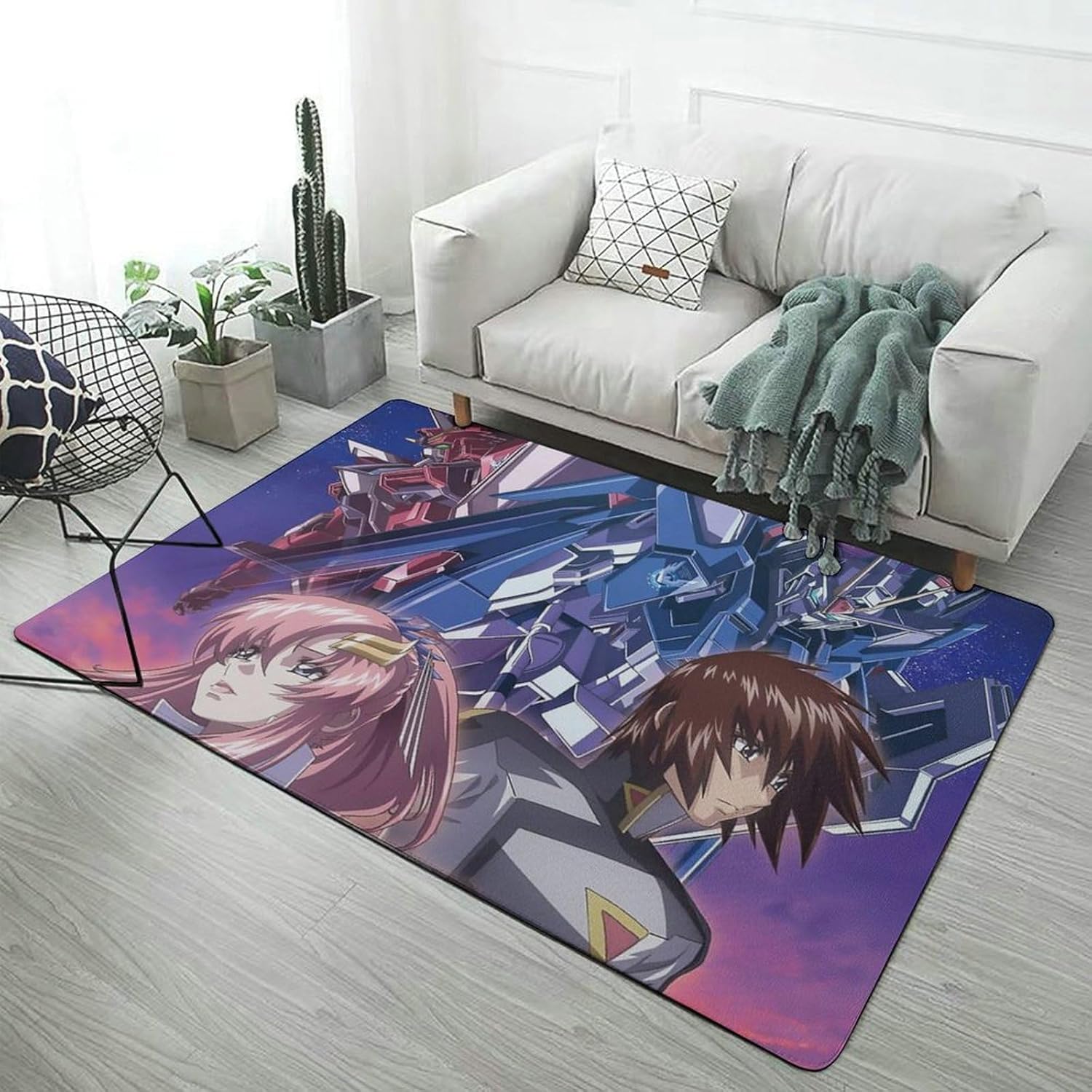 カーペット 機動戦士ガンダム じゅうたん 絨毯 150cm&times;100cm ラグ リビングマット おしゃれ 滑り止め付き オールシーズン