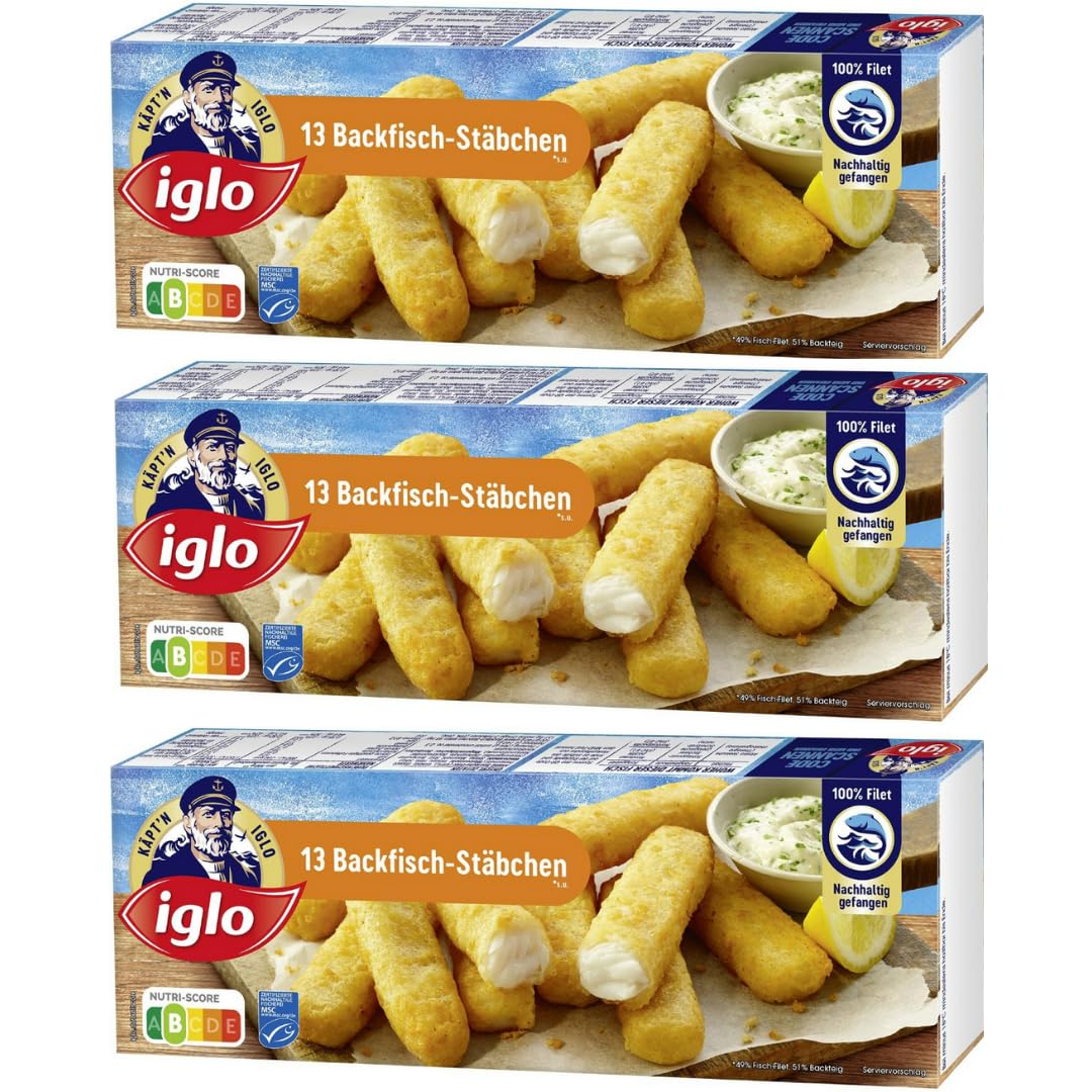 Iglo Backfischstäbchen 364g 3er Pack