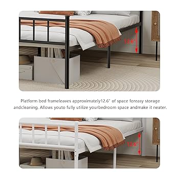 Amazon.com: WJORATA Metal Platform Full Bed Frame with