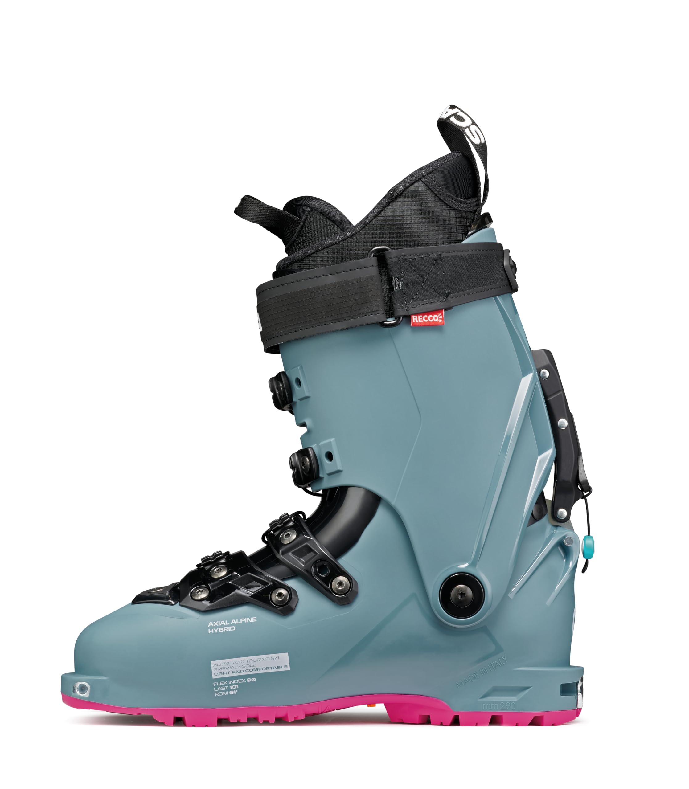 SCARPA 4-Quattro GT 90 Flex Freeride Alpinismo Hybrid Scarponi da sci con GripWalk per sci alpinistico e downhill