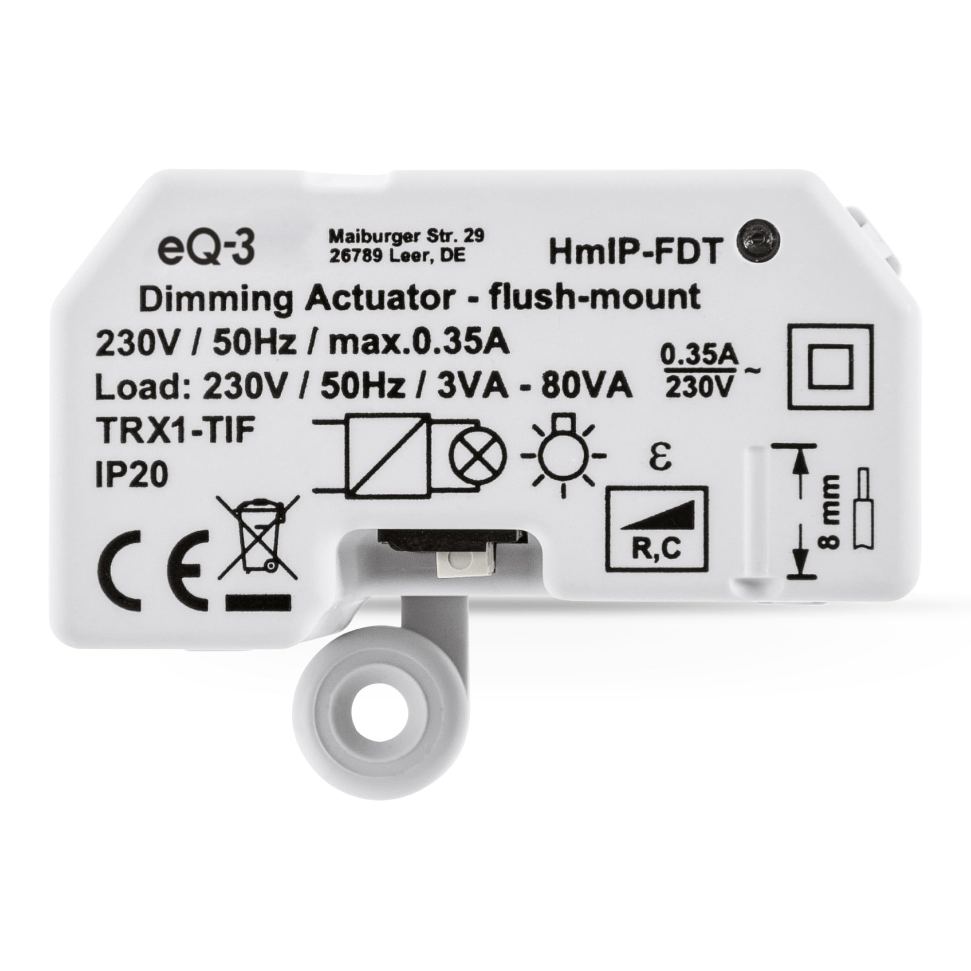 Homematic IP Dimmaktor Unterputz – Phasenabschnitt, Smart Home, dimmt Leuchten per App, Alexa & Google Home, digitaler Phasenabschnittsdimmer für dimmbare Leuchtmittel und LED-Lampen, 150609A0