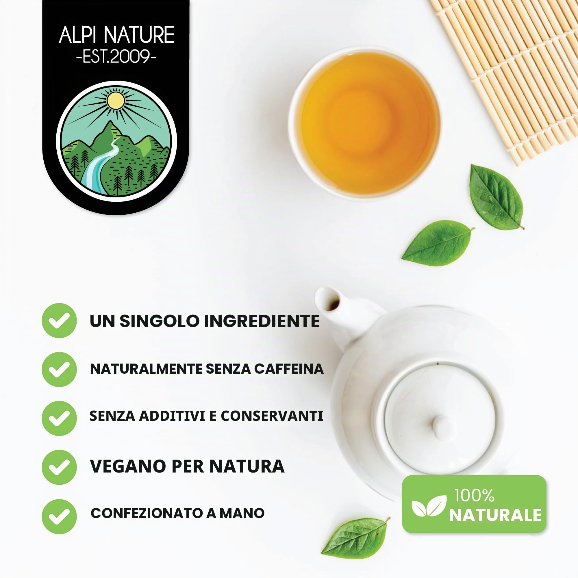 Alpi Nature Camomilla Tisana 1kg, Camomilla Fiori Essiccati di Alta Qualità, Tè Sfuso