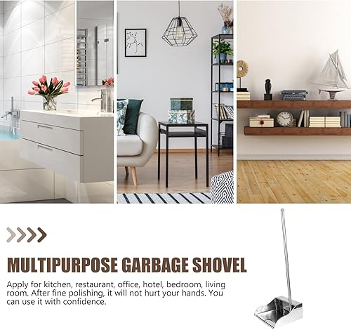 Miniatura 6 de Recogedor Limpieza del Hogar Vertical de Pie Sartén Oficina Cocina Lobby Contenedor de Basura Manija Uso Interior