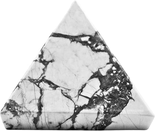 Miniatura 251 de Amazing Gemstone White Agate Snow Quartz Pyramid Crystal Healing Stones - 1" Great Pyramid Figurine of Natural Stone Pyramid for Meditation, Reiki