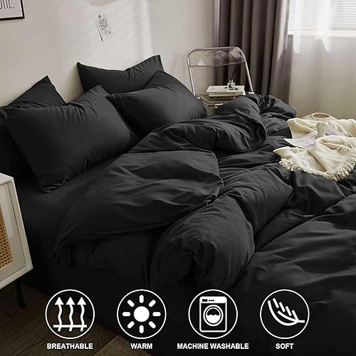 Miniatura 3 de Nanko Juego de edredón de tamaño King rojo y negro, para todas las estaciones, relleno de edredón alternativo de plumón sintético, relleno de