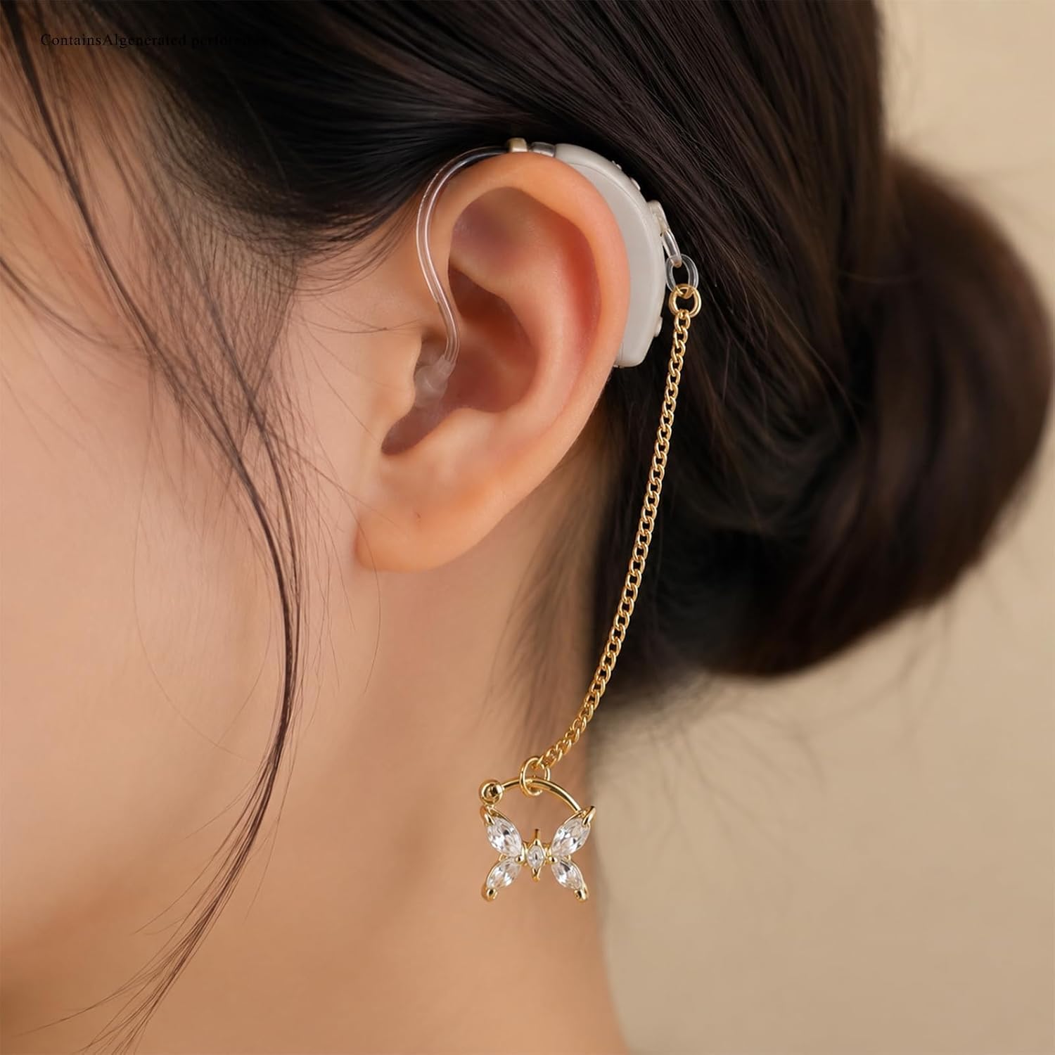 4 Pack Hearing Aids Clips Butterfly and Starry Crystal Charms for Women