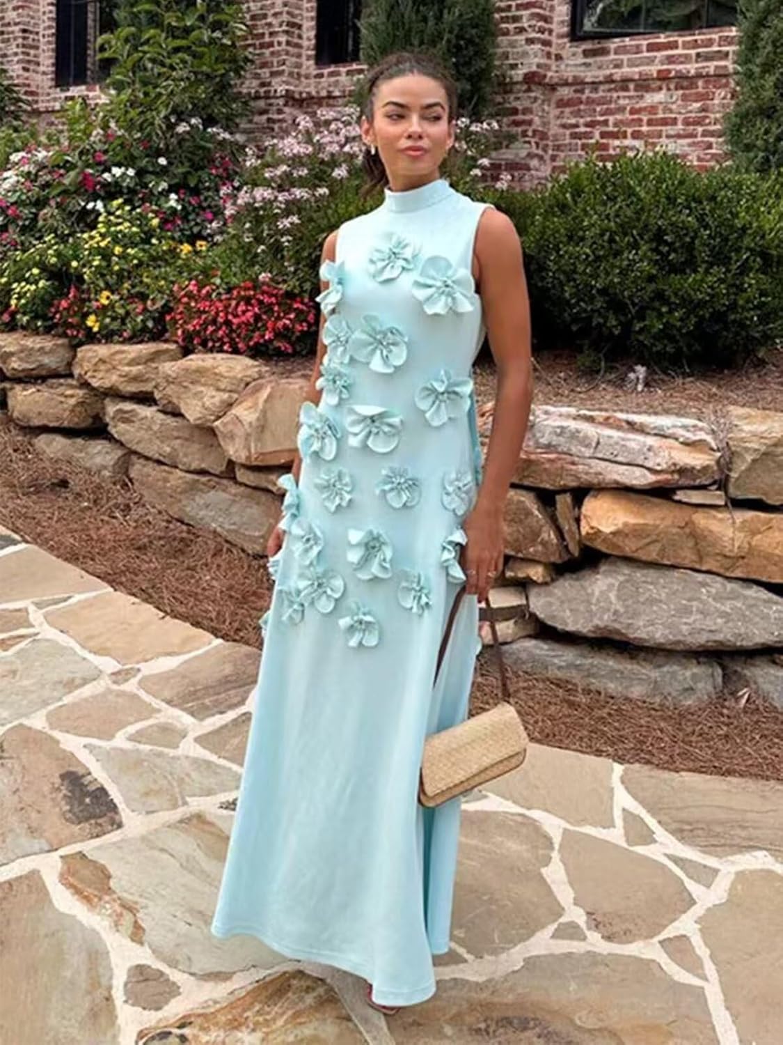 Satin Mother of The Bride Dresses for Women Floor Length Wedding Guest Dress with Pockets A-line Formal Maxi Dresses - Image 4