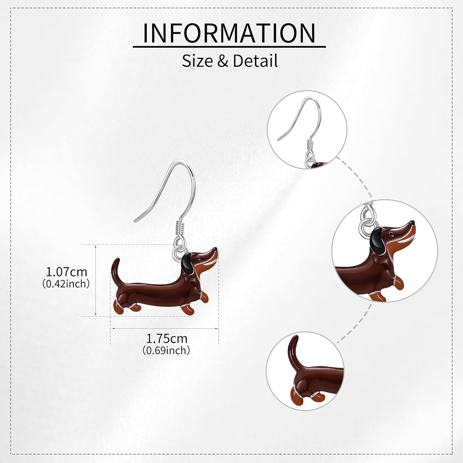 Dachshund Earrings 925 Sterling Silver Sausage Dog Dangle Drop Earrings Dachshund Jewelry for Women Dog Lovers