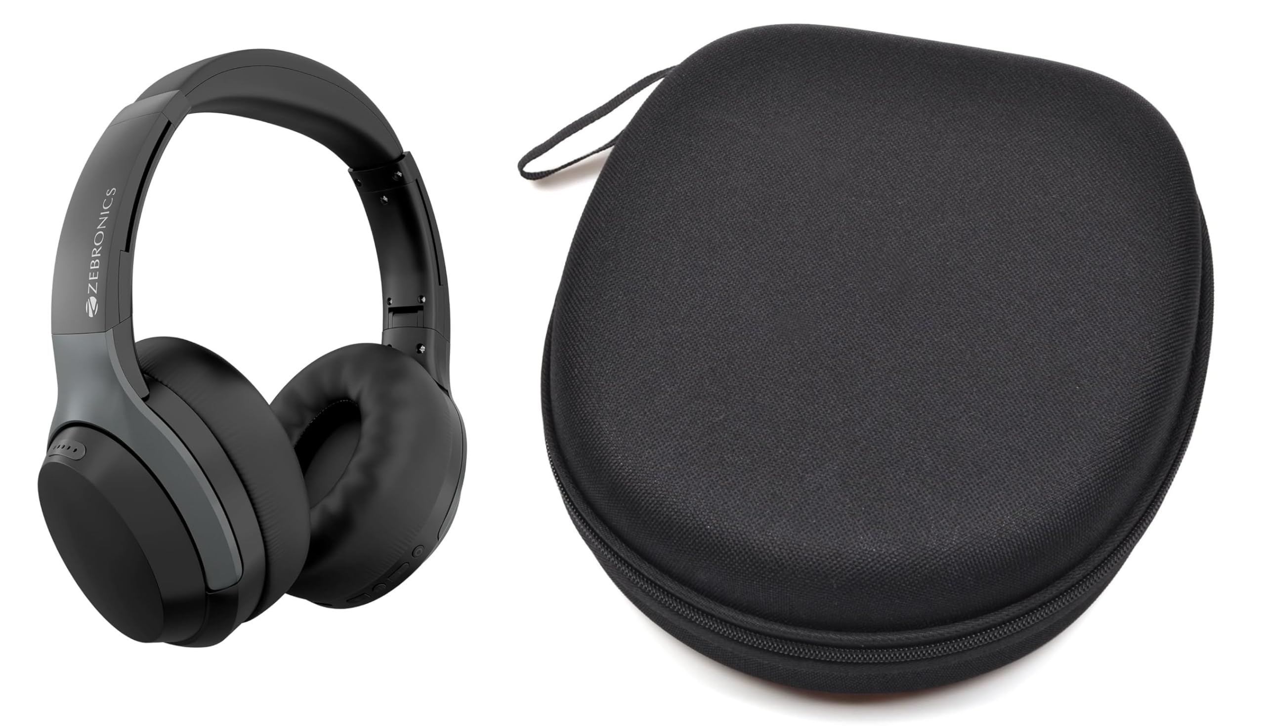 m.g.r.j M.G.R.J® Portable Carrying Case Cover for ZEBRONICS Duke Plus Wireless Over Ear Headphone (Hard|EVA|Black)-picture-16