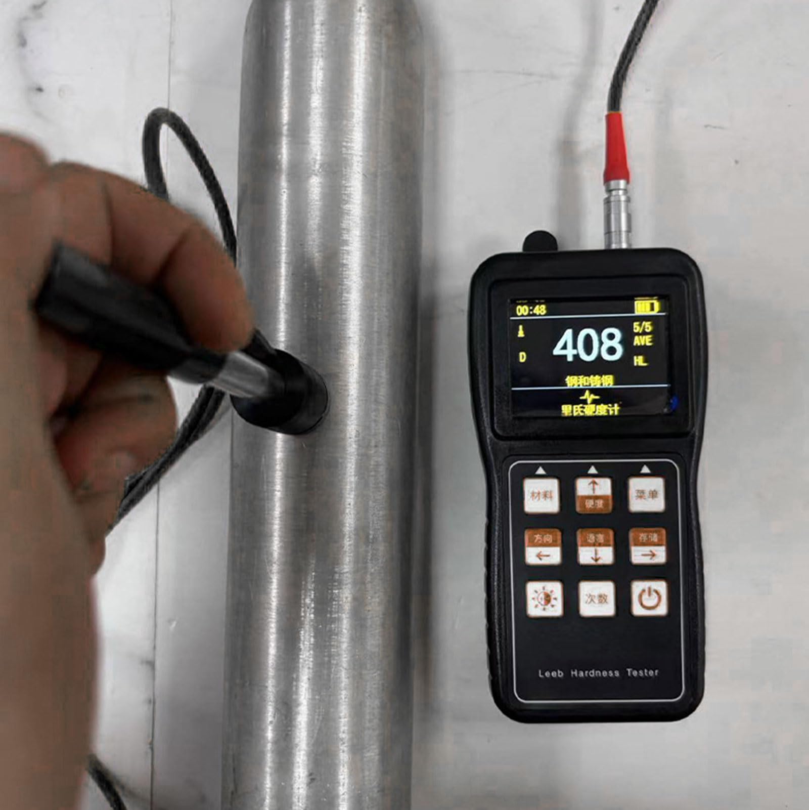 Digitaler Härteprüfer 360-Grad Messung ABS Materialien 100 Datenspeicherung Und Einstellbare Helligkeitsanzeige Batteriebetriebener Härteprüfer