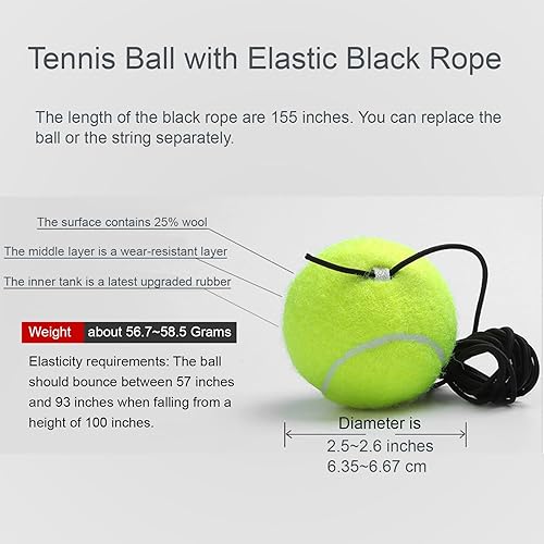Miniatura 8 de Juego de pelotas de rebote de entrenamiento de tenis, equipodispositivo de tenis portátil para práctica automática, kit de rebote de práctica de