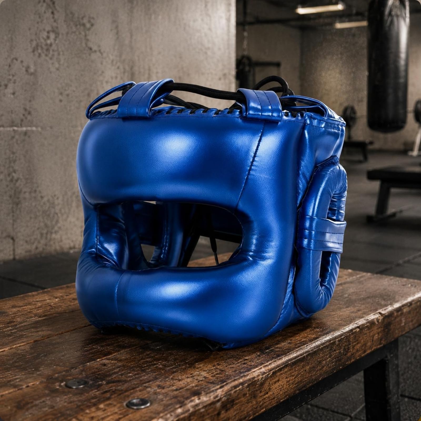 Qianly Casco da Sparring con Protezione Naso Copertura Completa Casco Protettivo Integrale Imbottitura Spessa Caschetto da Pugilato per Adulti, Allenamento
