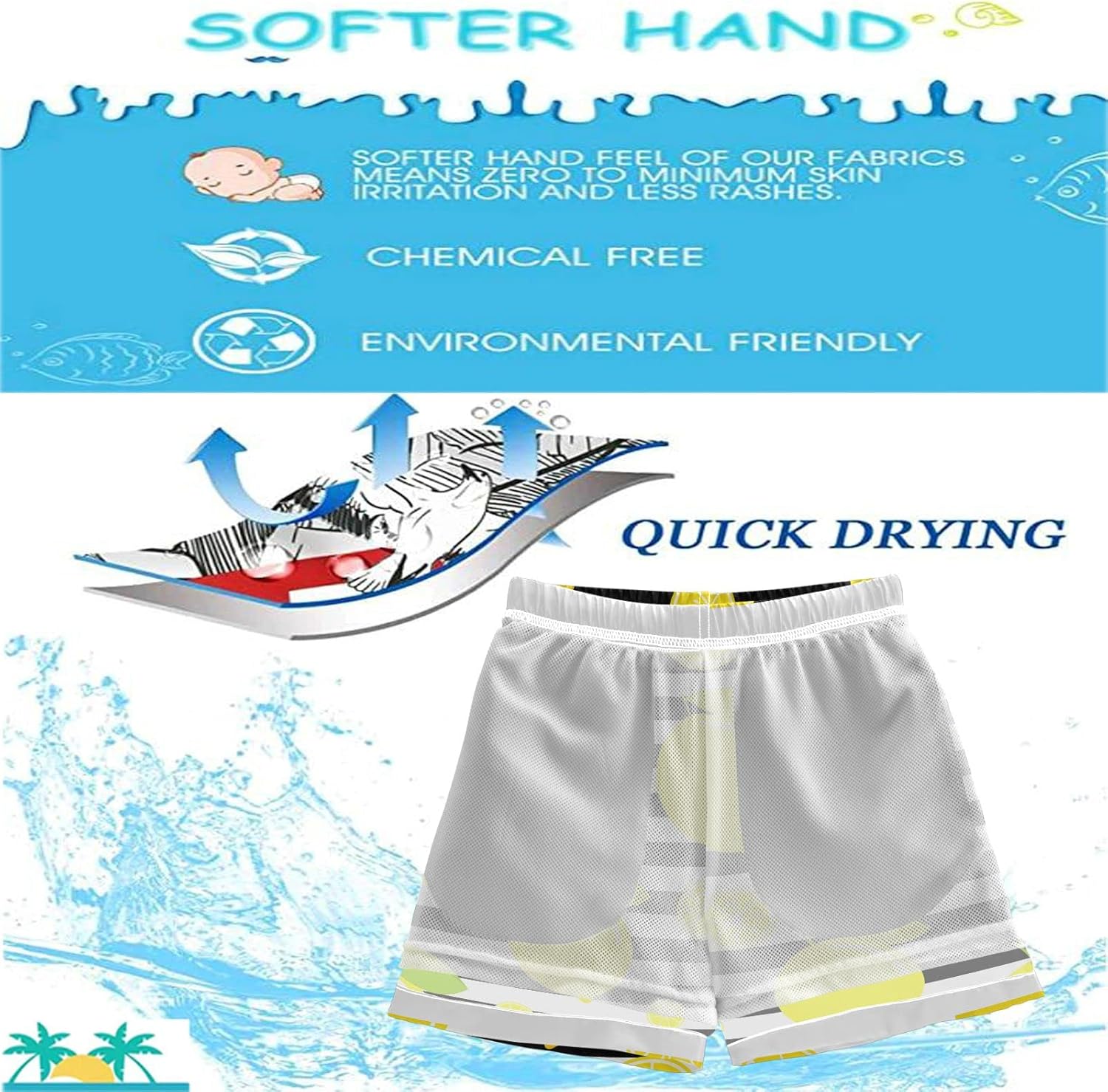 visesunny Boys Surfing Board Shorts Quick Dry Boys Swim Shorts s Swim Trunks Size from 2T to 14/16 - Image 5