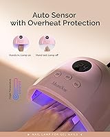 Vista 18 de MelodySusie Lámpara de uñas LED UV, luz UV profesional para todas las uñas de gel, secado rápido con sensor automático, 4 temporizadores, pantalla