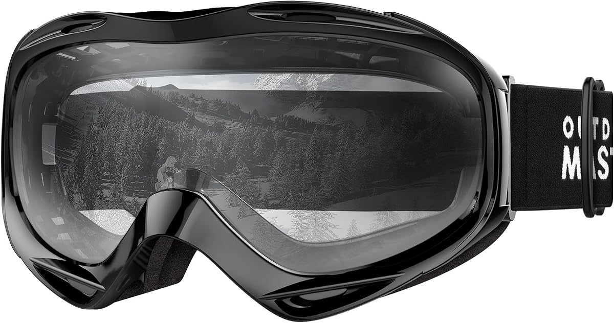 OutdoorMaster OTG Gafas de esquí, gafas de snowboard para hombres, mujeres y jóvenes | Gafas de esquí sobre gafas con protección antivaho UV400, compatibilidad con casco y marco de TPU suave para deportes de nieve.