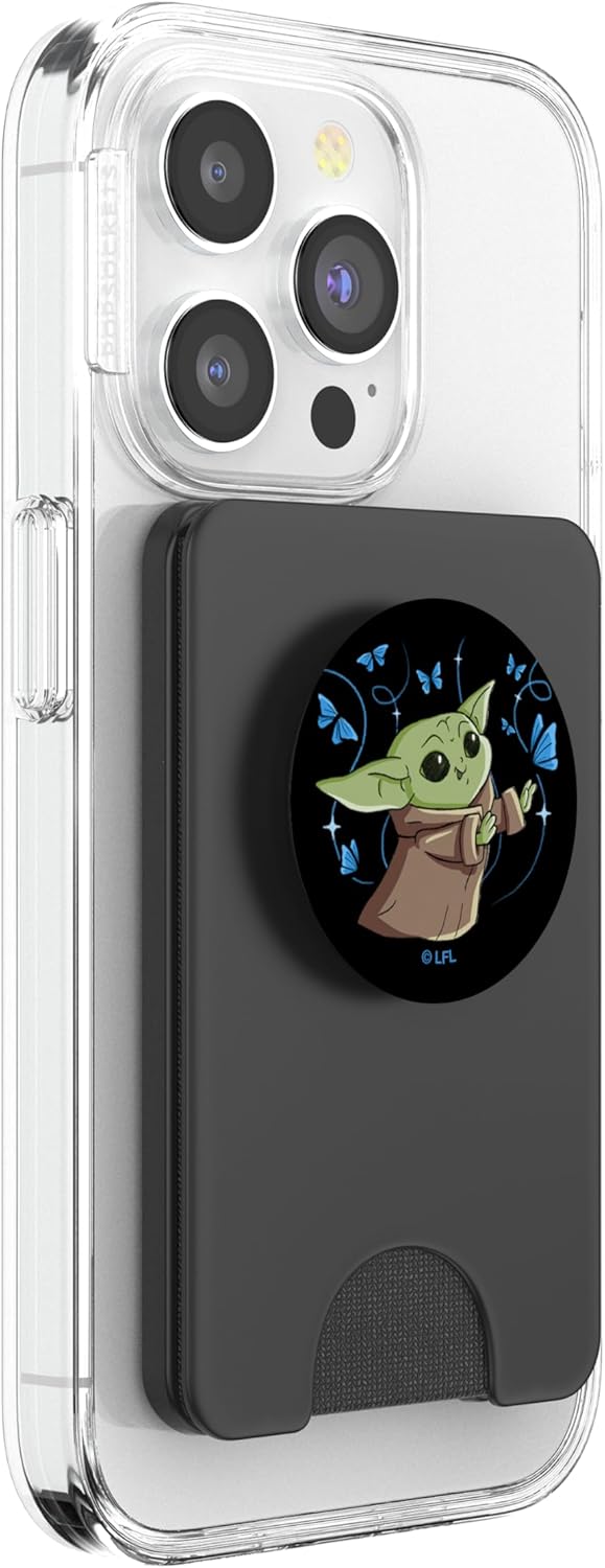 Star Wars The Mandalorian The Child with Blue Butterflies PopSockets PopWallet for MagSafe