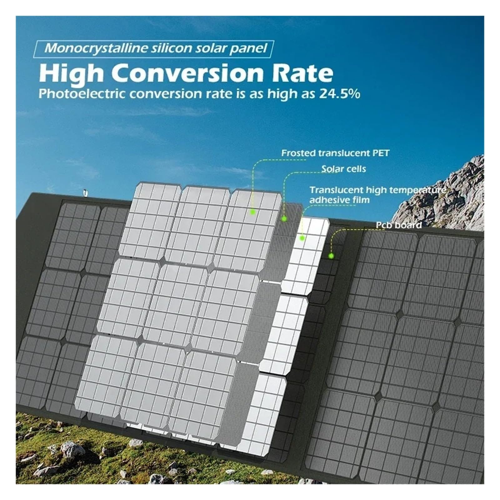 Panel Solar Kit De Panel Solar Plegable Multiescenario: Flexible, Eficiente | 500W
