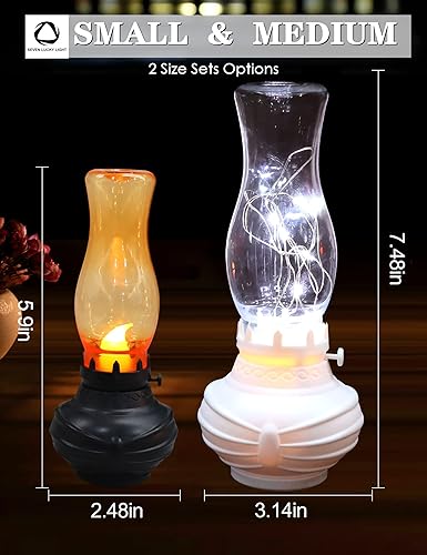 Miniatura 4 de SEVEN LUCKY LIGHT Luces de té con batería estilo lámpara de aceite retro, velas de té sin llama para decoraciones de fiesta, decoraciones de boda,
